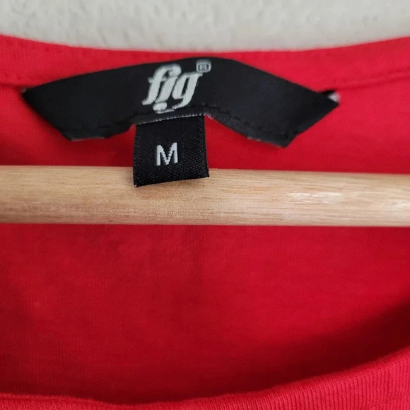 Fig Women's Short Sleeve Eyelet Cotton Top Size Medium Coral - Picture 3 of 9